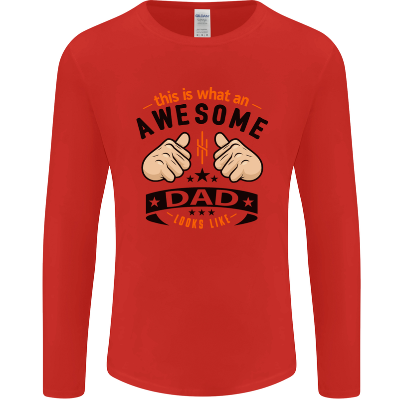 This Is What an Awesome Dad Mens Long Sleeve T-Shirt Red