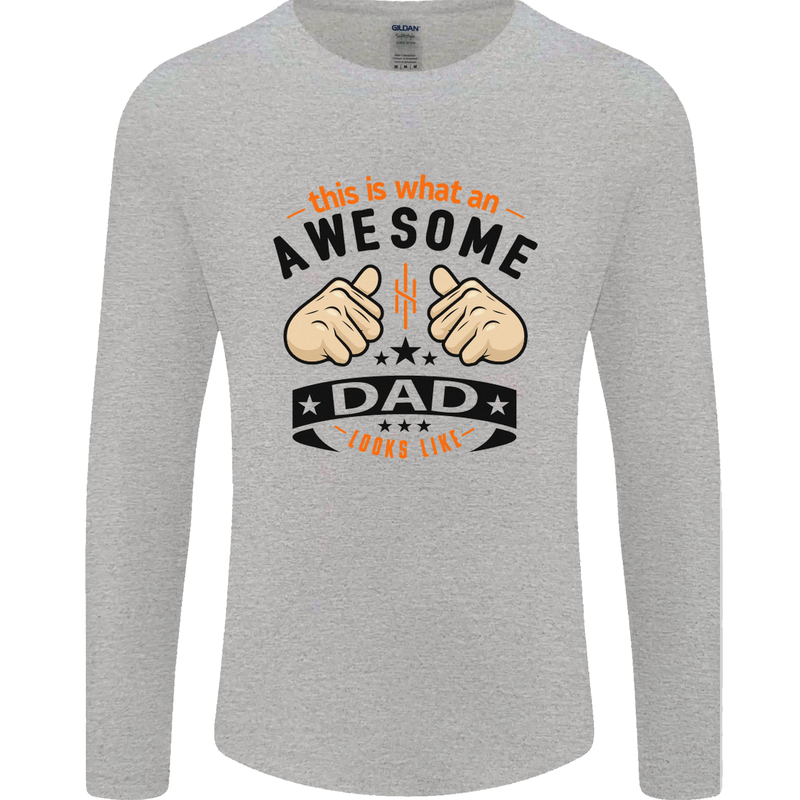 This Is What an Awesome Dad Mens Long Sleeve T-Shirt Sports Grey