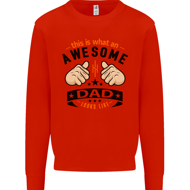 This Is What an Awesome Dad Mens Sweatshirt Jumper Bright Red