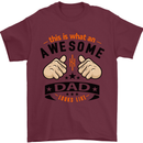 This Is What an Awesome Dad Mens T-Shirt Cotton Gildan Maroon