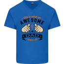 This Is What an Awesome Dad Mens V-Neck Cotton T-Shirt Royal Blue