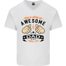 This Is What an Awesome Dad Mens V-Neck Cotton T-Shirt White