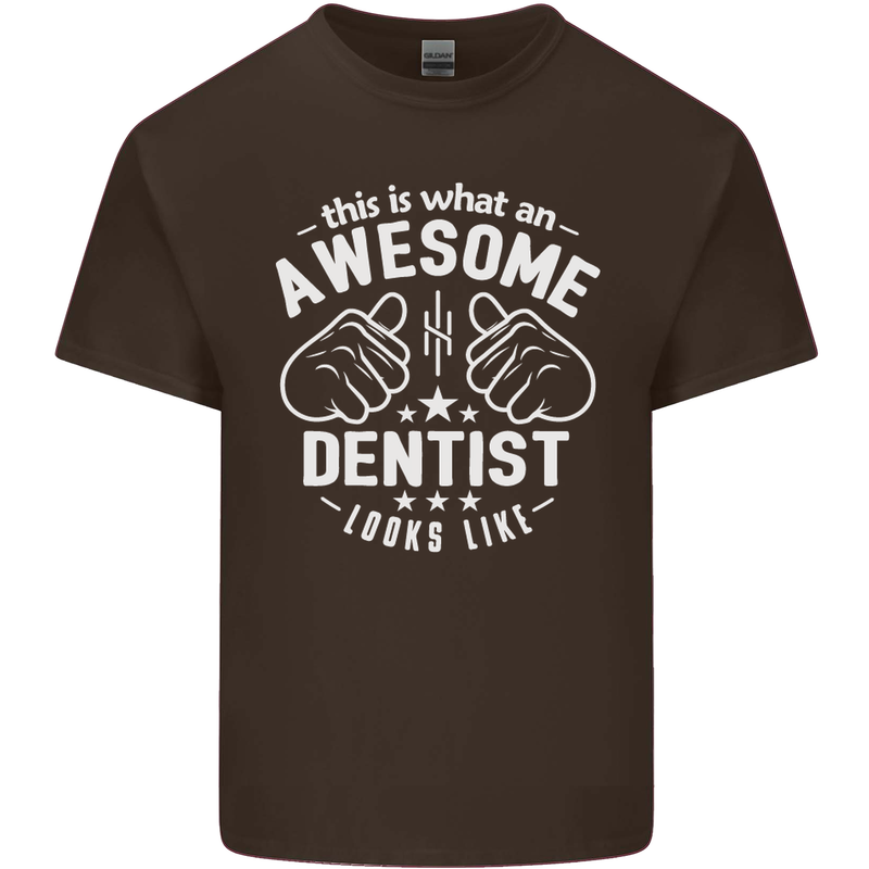 This Is What an Awesome Dentist Looks Like Mens Cotton T-Shirt Tee Top Dark Chocolate