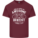 This Is What an Awesome Dentist Looks Like Mens Cotton T-Shirt Tee Top Maroon