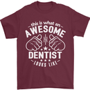 This Is What an Awesome Dentist Looks Like Mens T-Shirt Cotton Gildan Maroon