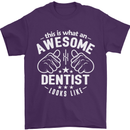 This Is What an Awesome Dentist Looks Like Mens T-Shirt Cotton Gildan Purple