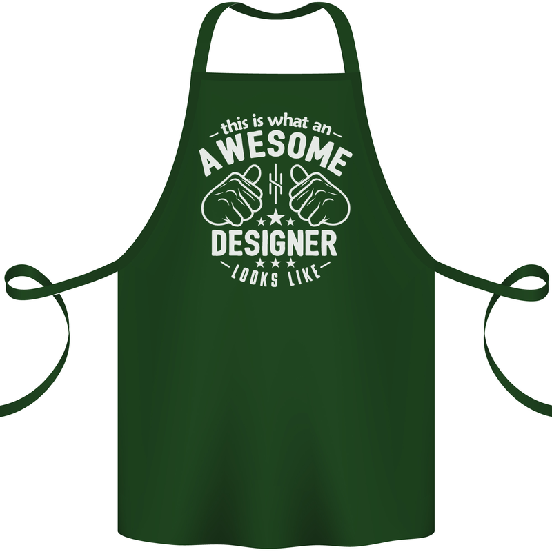 This Is What an Awesome Designer Looks Like Cotton Apron 100% Organic Forest Green