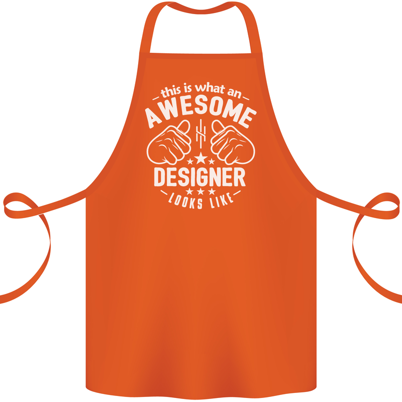 This Is What an Awesome Designer Looks Like Cotton Apron 100% Organic Orange