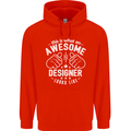 This Is What an Awesome Designer Looks Like Mens 80% Cotton Hoodie Bright Red