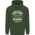 This Is What an Awesome Designer Looks Like Mens 80% Cotton Hoodie Forest Green