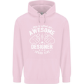 This Is What an Awesome Designer Looks Like Mens 80% Cotton Hoodie Light Pink
