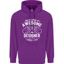 This Is What an Awesome Designer Looks Like Mens 80% Cotton Hoodie Purple