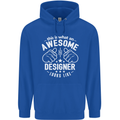 This Is What an Awesome Designer Looks Like Mens 80% Cotton Hoodie Royal Blue