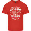 This Is What an Awesome Designer Looks Like Mens Cotton T-Shirt Tee Top Red