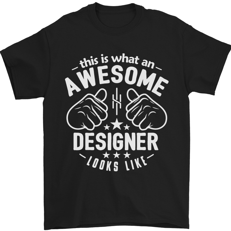This Is What an Awesome Designer Looks Like Mens T-Shirt Cotton Gildan Black