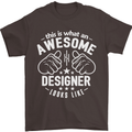 This Is What an Awesome Designer Looks Like Mens T-Shirt Cotton Gildan Dark Chocolate