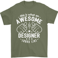 This Is What an Awesome Designer Looks Like Mens T-Shirt Cotton Gildan Military Green