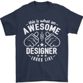 This Is What an Awesome Designer Looks Like Mens T-Shirt Cotton Gildan Navy Blue