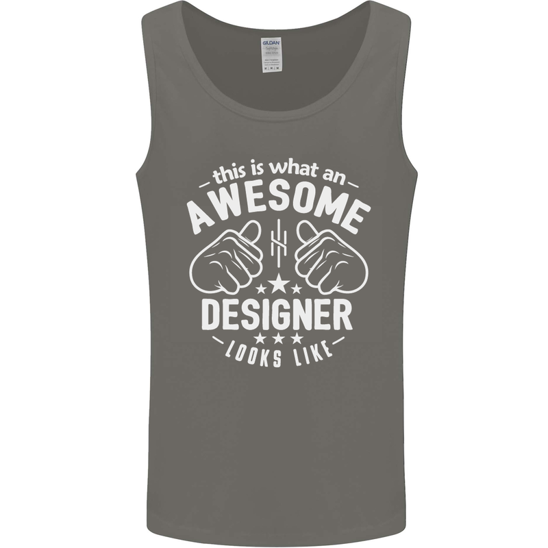 This Is What an Awesome Designer Looks Like Mens Vest Tank Top Charcoal