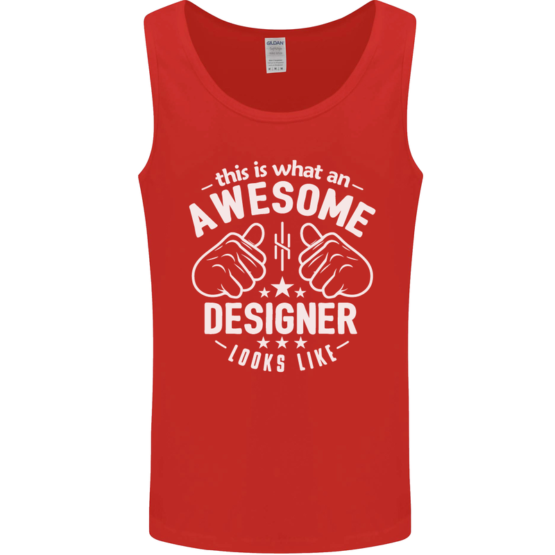 This Is What an Awesome Designer Looks Like Mens Vest Tank Top Red