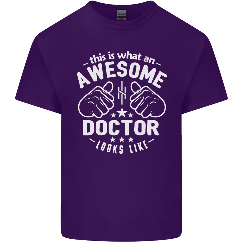 This Is What an Awesome Doctor Looks Like Mens Cotton T-Shirt Tee Top Purple