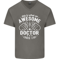 This Is What an Awesome Doctor Looks Like Mens V-Neck Cotton T-Shirt Charcoal