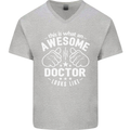 This Is What an Awesome Doctor Looks Like Mens V-Neck Cotton T-Shirt Sports Grey