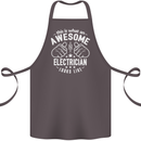 This Is What an Awesome Electrician Looks Like Cotton Apron 100% Organic Dark Grey