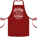 This Is What an Awesome Electrician Looks Like Cotton Apron 100% Organic Maroon