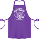 This Is What an Awesome Electrician Looks Like Cotton Apron 100% Organic Purple