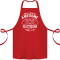 This Is What an Awesome Electrician Looks Like Cotton Apron 100% Organic Red