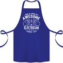 This Is What an Awesome Electrician Looks Like Cotton Apron 100% Organic Royal Blue