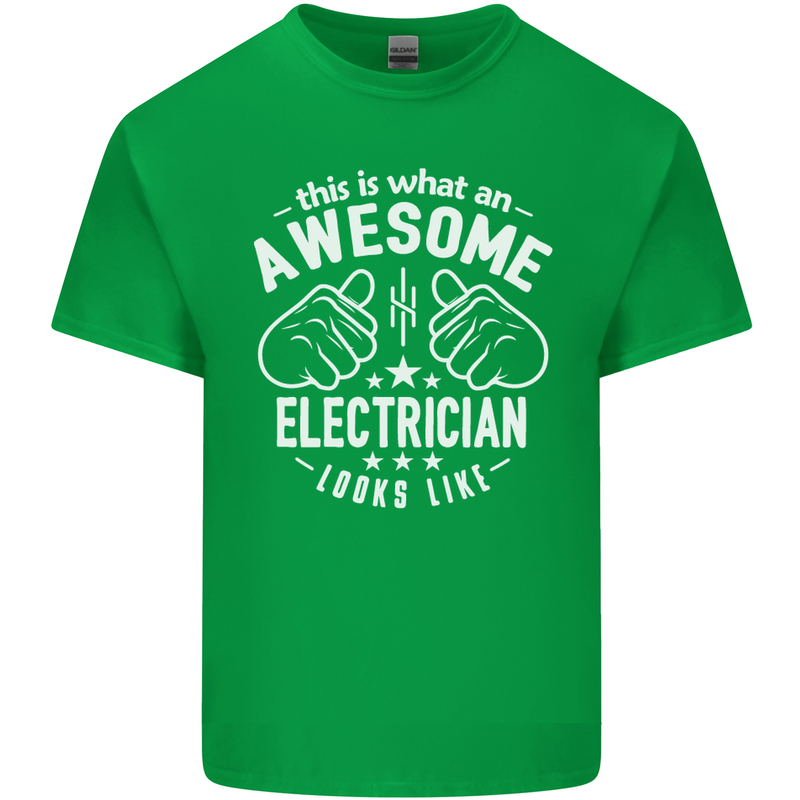 This Is What an Awesome Electrician Looks Like Mens Cotton T-Shirt Tee Top Irish Green