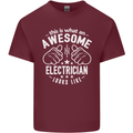 This Is What an Awesome Electrician Looks Like Mens Cotton T-Shirt Tee Top Maroon