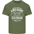 This Is What an Awesome Electrician Looks Like Mens Cotton T-Shirt Tee Top Military Green