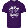 This Is What an Awesome Electrician Looks Like Mens Cotton T-Shirt Tee Top Purple