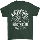 This Is What an Awesome Electrician Looks Like Mens T-Shirt Cotton Gildan Forest Green
