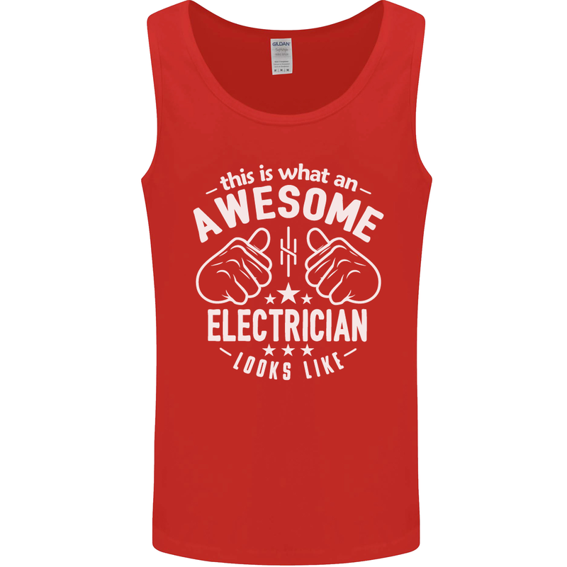 This Is What an Awesome Electrician Looks Like Mens Vest Tank Top Red