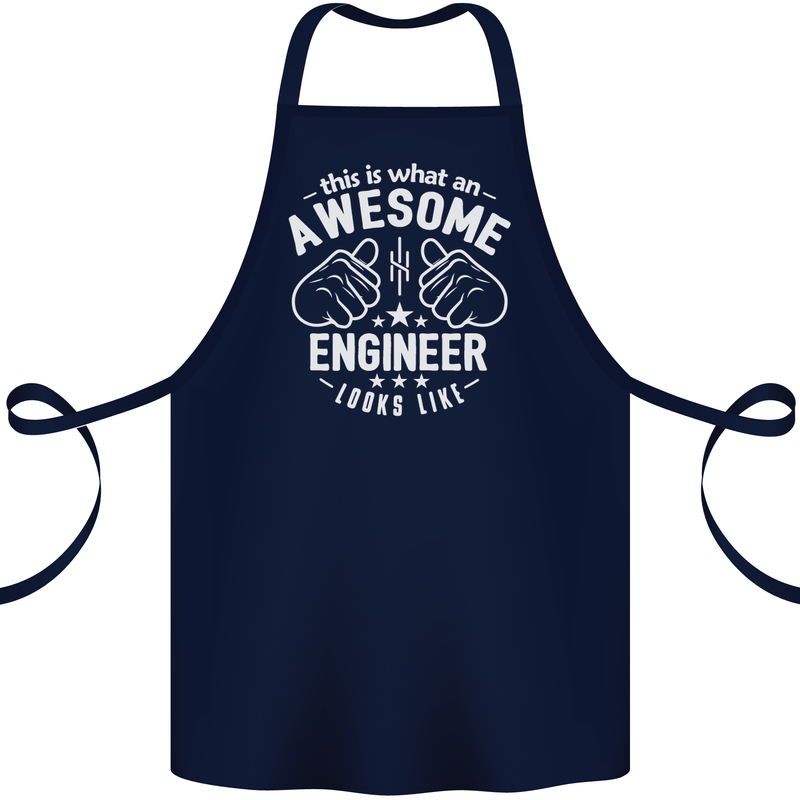 This Is What an Awesome Engineer Looks Like Cotton Apron 100% Organic Navy Blue