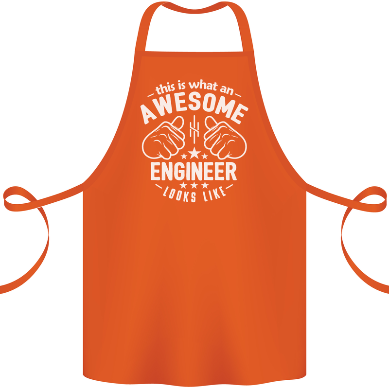 This Is What an Awesome Engineer Looks Like Cotton Apron 100% Organic Orange