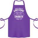 This Is What an Awesome Engineer Looks Like Cotton Apron 100% Organic Purple