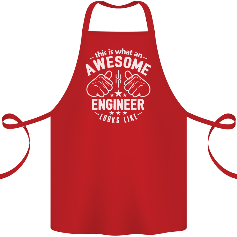 This Is What an Awesome Engineer Looks Like Cotton Apron 100% Organic Red