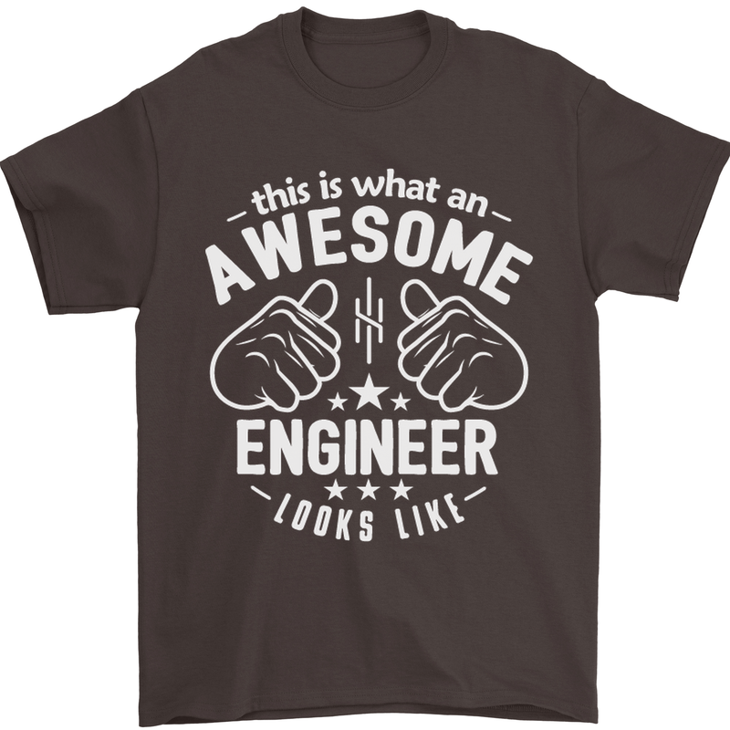 This Is What an Awesome Engineer Looks Like Mens T-Shirt Cotton Gildan Dark Chocolate