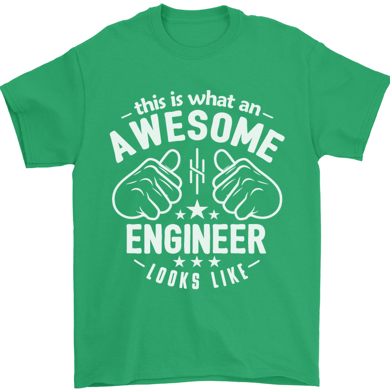 This Is What an Awesome Engineer Looks Like Mens T-Shirt Cotton Gildan Irish Green
