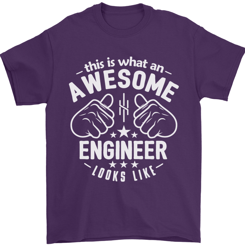 This Is What an Awesome Engineer Looks Like Mens T-Shirt Cotton Gildan Purple