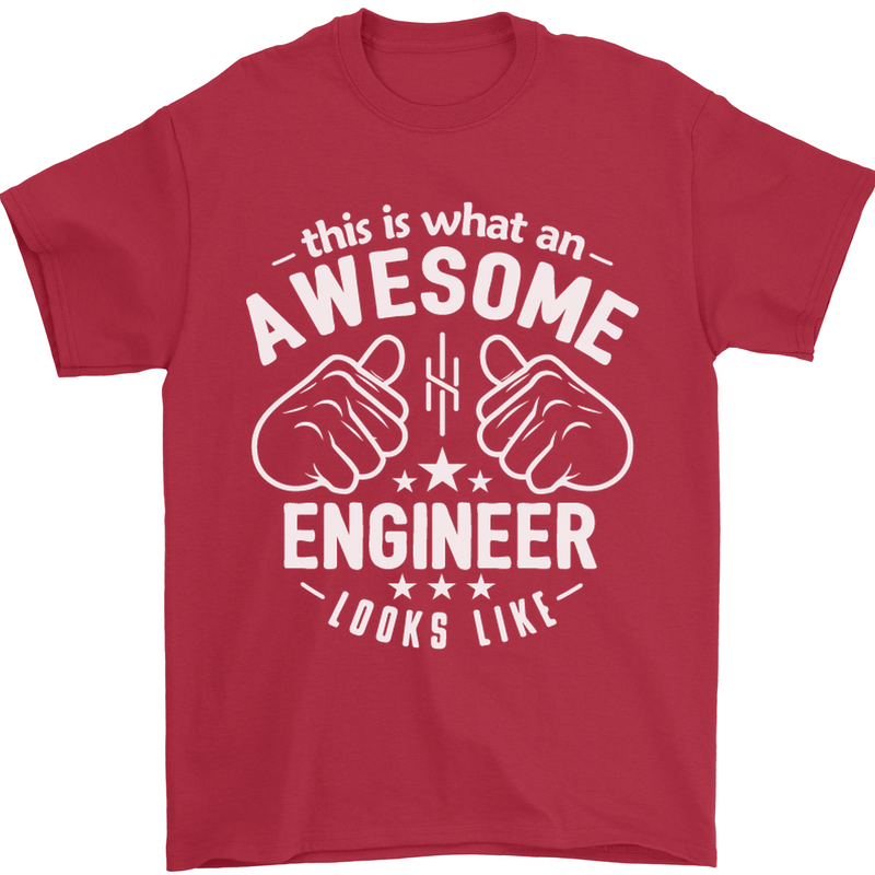 This Is What an Awesome Engineer Looks Like Mens T-Shirt Cotton Gildan Red