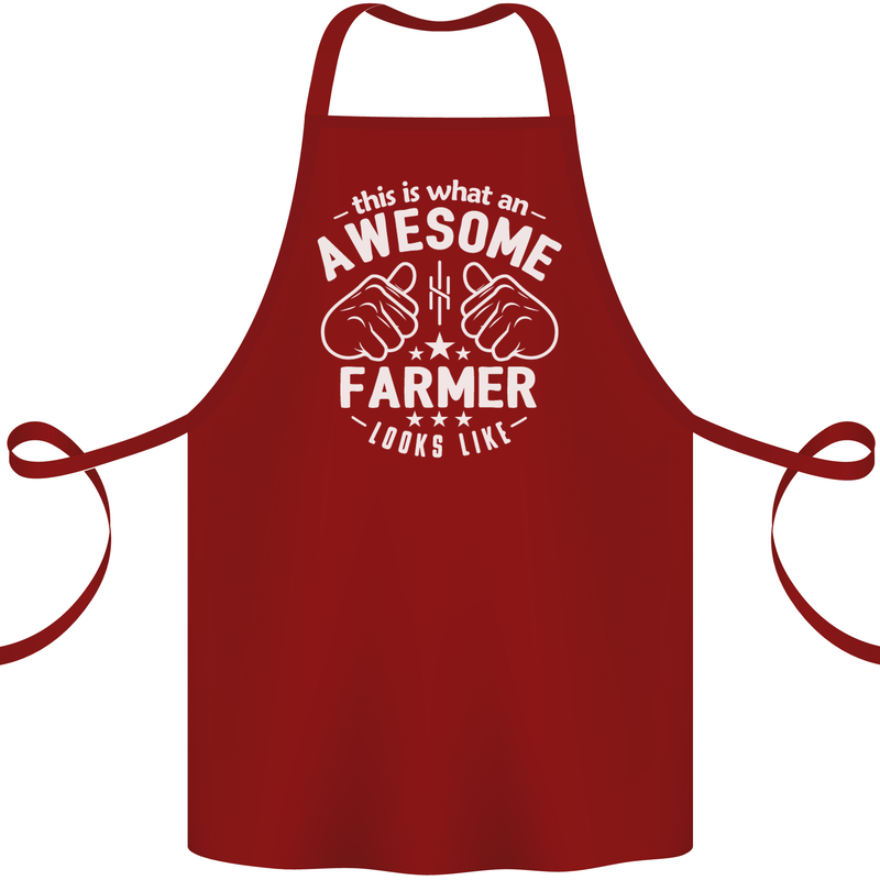 This Is What an Awesome Farmer Looks Like Cotton Apron 100% Organic Maroon