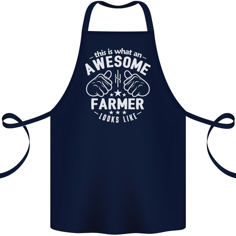 This Is What an Awesome Farmer Looks Like Cotton Apron 100% Organic Navy Blue