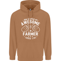 This Is What an Awesome Farmer Looks Like Mens 80% Cotton Hoodie Caramel Latte