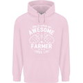 This Is What an Awesome Farmer Looks Like Mens 80% Cotton Hoodie Light Pink